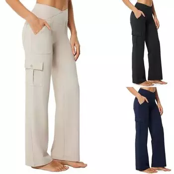 Женские широкие спортивные штаны, модные мешковатые спортивные штаны с завязками внутри, повседневные брюки с высокой талией, спортивные штаны L чёрный