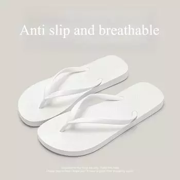 Женские шлепанцы для пляжа, противоскользящие, дышащие, портативные плоские тапочки для летней уличной носки 36 белый