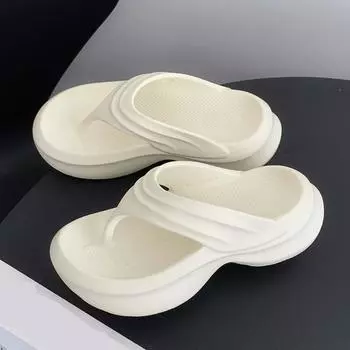 Женские шлепанцы Eva на толстой платформе, летние, нескользящие, пляжные сандалии, женские, модные, с застежкой-молнией, на танкетке 36-37