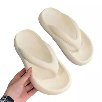 Женские шлепанцы из ЭВА с мягкой подошвой 2024 года, летние пляжные нескользящие тапочки Cloud, женские толстые тапочки на платформе с зажимом для носка, для ванной комнаты 36 розы красного