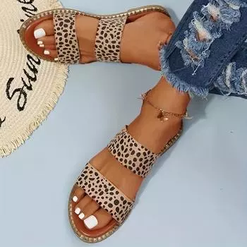 Женские шлепанцы на плоской подошве с двойным ремешком, противоскользящие туфли без шнуровки с круглым носком, универсальные пляжные шлепанцы на открытом воздухе 36 чёрный