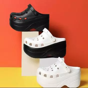 Женские шлепанцы на танкетке с толстой подошвой, шлепанцы на платформе, уличные сандалии на платформе для отдыха, увеличивающие рост 41 белый