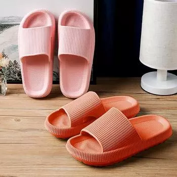 Женские шлепанцы, пляжные сандалии из ЭВА на мягкой подошве, мужские и женские нескользящие туфли для отдыха в помещении, ванная комната 36-37 чёрный