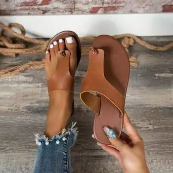 Женские шлепанцы, повседневная пляжная женская обувь, новые летние сандалии на плоской подошве, шлепанцы для прогулок, женские шлепанцы с застежкой на носок, римская пряжка 36