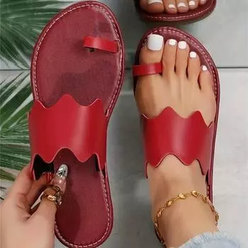 Женские шлепанцы с петлевым носком, легкие туфли без шнуровки с открытым носком, модная однотонная обувь 36 бежевый