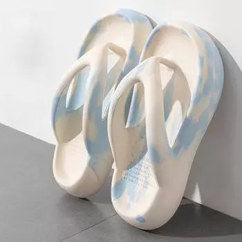 Женские шлепанцы с толстой подошвой, лето 2025 г., новые нескользящие пляжные тапочки с увеличенным голенищем 36-37 зелёный