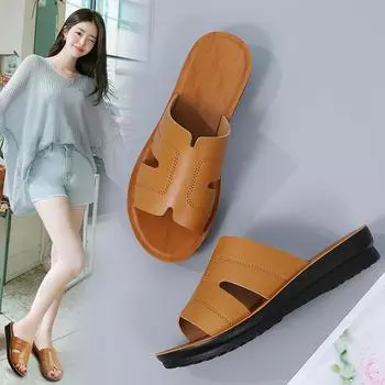 Женские шлепанцы, сандалии на открытом воздухе, нарядные повседневные прогулочные коричневые сандалии с открытым носком 35 чёрный