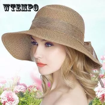 Женские шляпы Летняя шляпа от солнца для женщин Складная/упаковываемая женская пляжная шляпа Свободные женские шляпы от солнца Пляжная соломенная шляпа-ведро Женские шляпы для лета one size
