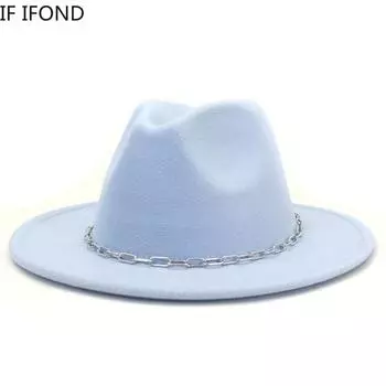 Женские шляпы, новые осенне-зимние валяные шляпы-федоры, мужские панамы, церковная джазовая кепка, свадебное украшение, шляпы для платья, pamelas para bodas 56-58CM