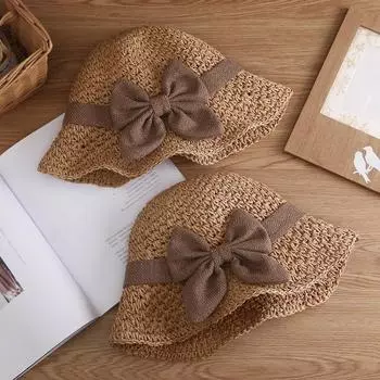 Женские шляпы соломенные кепки дышащий солнцезащитный козырек летние аксессуары с бантом