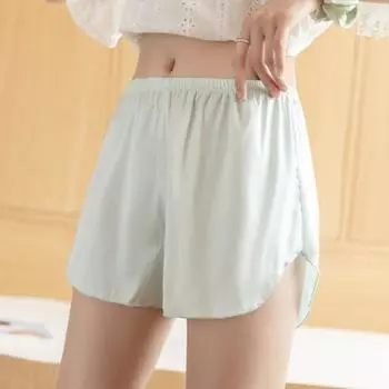 Женские шорты, бесшовные, мягкие, модные, тонкие, однотонные, из искусственного шелка, шорты, женская одежда L белый