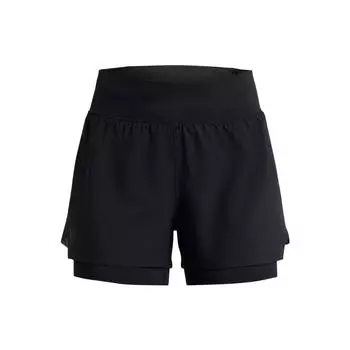 Женские шорты для бега 2-в-1 Under Armour, однотонные с эластичной резинкой на талии, черные 1376759-001 M