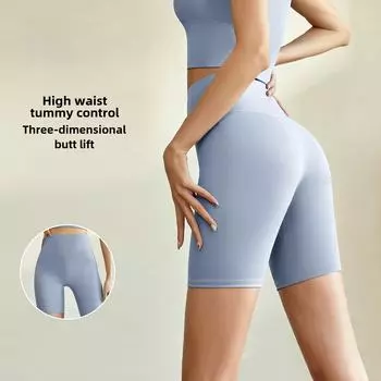 Женские шорты для йоги с высокой талией Juyitang - шорты для фитнеса с подтяжкой бедер персикового цвета XXL