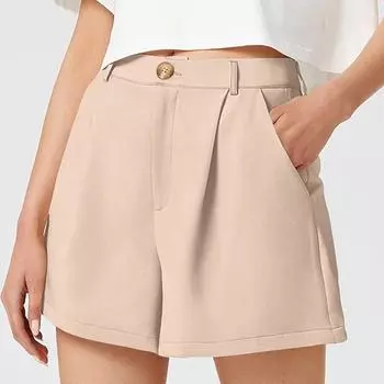 Женские шорты, модные летние эластичные повседневные шорты с высокой талией и карманами XXL чёрный