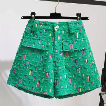 Женские шорты, модные, простой дизайн, с высокой талией, тонкие, большого размера, удобные свободные повседневные шорты трапециевидной формы с широкими штанинами для женщин, летние 2XL белый