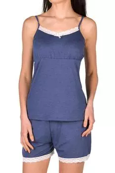 Женские шорты, пижамный комплект, кружевной карман с завязками, хлопок