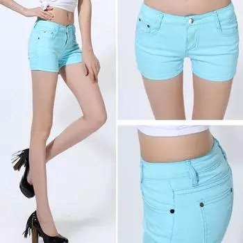 Женские шорты ярких цветов, женские шорты, облегающие джинсы большого размера, женские
