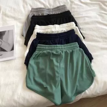 Женские шорты с высокой талией, дышащие брюки с эластичной резинкой на талии, летние брюки, женская одежда 2XL зелёный