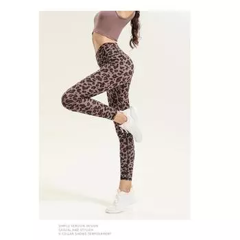 Женские штаны для фитнеса с высокой талией и подъемом бедер, с леопардовым принтом, для йоги L серый