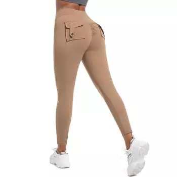 Женские штаны для йоги Nessaj с карманами, с высокой талией, утягивающие живот, леггинсы для тренировок, штаны для фитнеса в спортзале S серый/серебряный