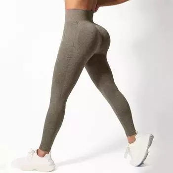 Женские штаны для йоги, однотонные леггинсы с высокой талией и боковыми карманами в стиле 3D Engineering, спортивные брюки S коричневый