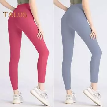 Женские штаны для йоги с высокой талией, поддерживающие живот, обтягивающие, эластичные, обтягивающие, компрессионные, для бега, тренировок, женские спортивные штаны для занятий йогой и спортзалом S серый
