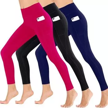 Женские штаны для йоги с высокой талией и боковыми карманами, для фитнеса и йоги, для похудения S