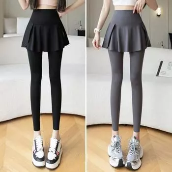 Женские штаны для йоги, юбка-фонарик, узкие, компрессионные, с высокой талией, с карманом для телефона, с приподнятой попоной, с защитой от воздействия окружающей среды, бесшовные M серый