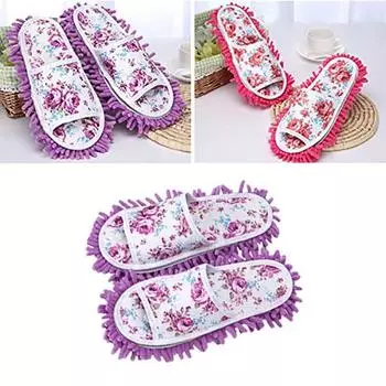 Женские швабры для пыли, тапочки из микрофибры, домашние чистые тапочки, чехол для обуви для спальни горячий розовый