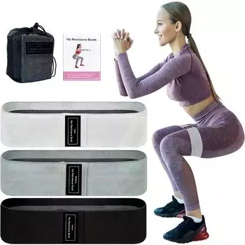 Женские силовые тренировочные ленты для бедер, тканевые ленты для упражнений, домашние эластичные бандажи для фитнеса, круги для фитнеса, противоскользящие резинки