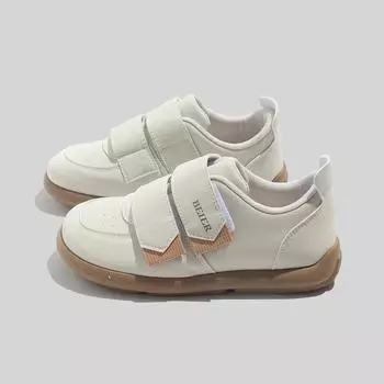 Женские симпатичные повседневные кроссовки Beier с круглым носком и липучкой белого цвета - модель 2025 г. 37