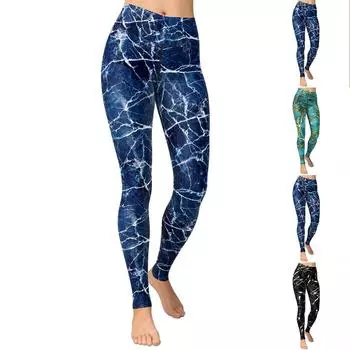 Женские синие эластичные леггинсы с молниями и принтами для йоги, фитнеса, бега, спортзала, спортивных активных брюк XS чёрный