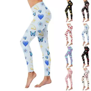Женские синие эластичные леггинсы с принтами бабочек и диафрагмой, леггинсы для йоги, фитнеса, бега, тренажерного зала, спортивные брюки для активного отдыха XS бежевый