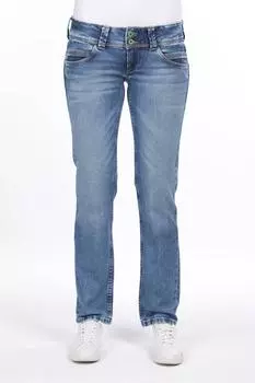 Женские синие джинсовые брюки с двойными пуговицами