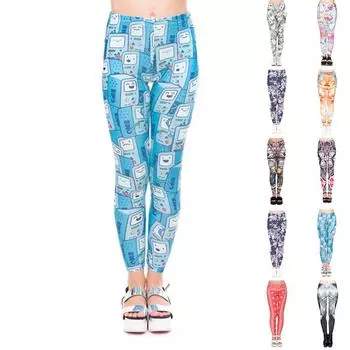 Женские синие квадратные штаны Губки Боба с принтами, эластичные леггинсы для йоги, фитнес-бег, тренажерный зал, спортивные активные брюки 7XL бежевый