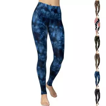 Женские синие текстурированные принты, эластичные леггинсы для йоги, фитнес-бег, тренажерный зал, спортивные брюки для активного отдыха XS чёрный
