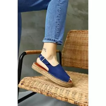 Женские синие замшевые сандалии-эспадрильи Arya Jeans из натуральной кожи Повседневные стильные сандалии высокого качества