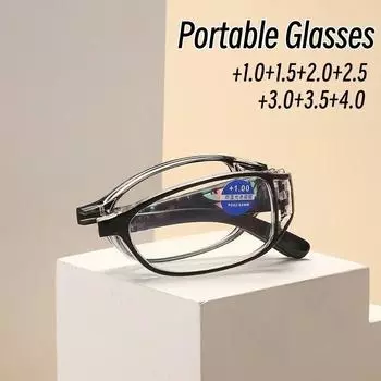 Женские складные очки для чтения, роскошные портативные очки для пресбиопии, ультралегкие очки для дальнего зрения, диоптрии от +1,0 до +4,0 +1.0
