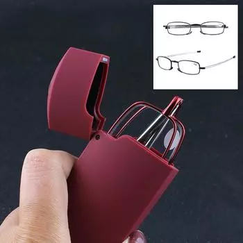 Женские складные очки для чтения с футляром, портативные телескопические очки для пресбиопии, очки по рецепту, диоптрии от +1,0 до +4,0 1