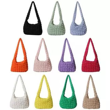 Женские сложенные сумки для пельменей с облаком, стеганая плиссированная женская сумка-тоут, большая вместительная сумка через плечо, пуховая сумка, модные сумки-мессенджеры чёрный