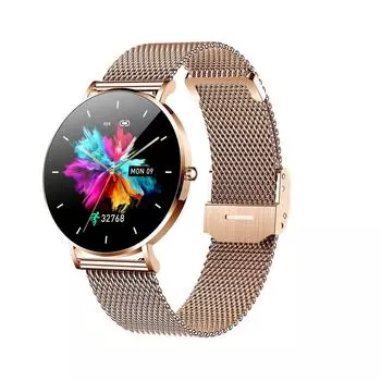 Женские смарт-часы-браслет 2024 T8, 1,32-дюймовый AMOLED HD-дисплей Always-On, нержавеющая сталь null розового золота