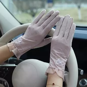 Женские солнцезащитные хлопковые перчатки, женские летние солнцезащитные перчатки, велоспорт, вождение, бег, тонкие варежки с защитой от ультрафиолета