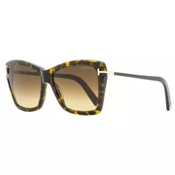 Женские солнцезащитные очки-бабочки Tom Ford TF849 Leah 52F Dark Havana Gold 64 мм 52f