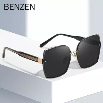Женские солнцезащитные очки BENZEN, роскошные солнцезащитные очки без оправы для женщин, защита от ультрафиолета, женские оттенки 6856 чёрный