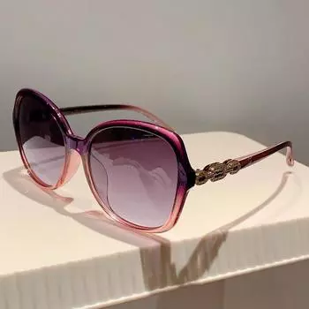 Неполяризованные женские большие солнцезащитные очки, новые, винтажные, круглые, градиентные, для отдыха на природе, для путешествий, походов серый