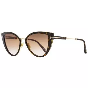 Женские солнцезащитные очки «кошачий глаз» Tom Ford TF868 Anjelica 02 52F Dark Havana Gold 57mm 52f