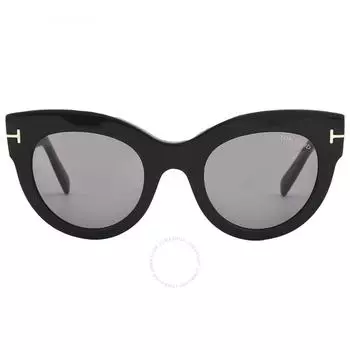 Женские солнцезащитные очки «кошачий глаз» Tom Ford Lucilla Smoke Mirror FT1063 01C 51