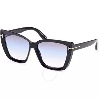 Женские солнцезащитные очки «кошачий глаз» Tom Ford Scarlet Smoke Gradient FT0920 01B 57