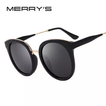 Женские солнцезащитные очки MERRY S DESIGN в стиле ретро «кошачий глаз», поляризационные солнцезащитные очки со 100% защитой от ультрафиолета, S 6316 розовый/чёрный