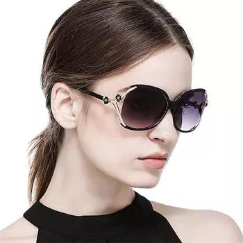 Женские солнцезащитные очки, модные ретро солнцезащитные очки в большой оправе с изображением камелии, большие солнцезащитные очки в круглой оправе, женские солнцезащитные очки с защитой от УФ-лучей для улицы чёрный